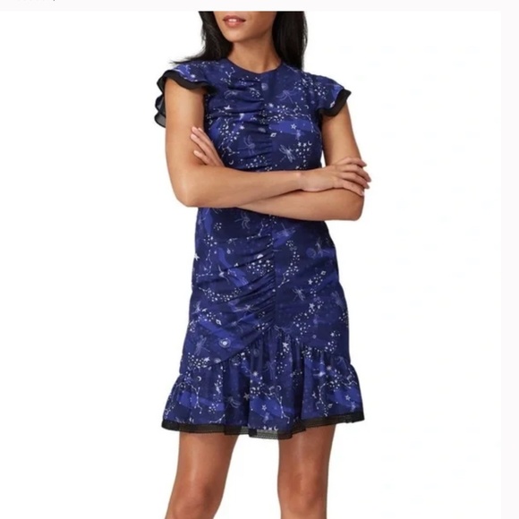 Three Floor Afterglow Celestial Star Print Dress - Picture 2 of 13